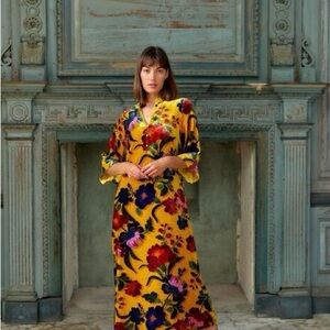 Alden Adair Jewel Tones Floral Maxi Dress
